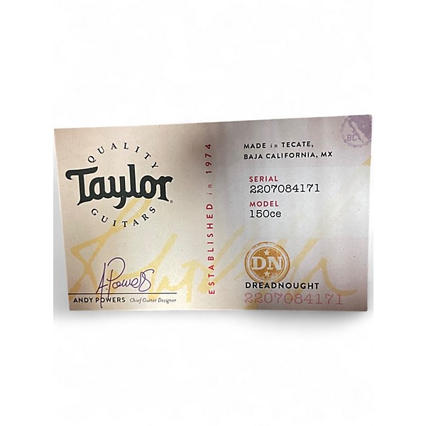 Used Taylor 150ce Natural 12 String Acoustic Electric Guitar