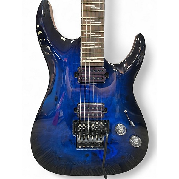 Used Schecter Guitar Research Omen elite 6 Floyd Rose Blue Burst Solid Body Electric Guitar