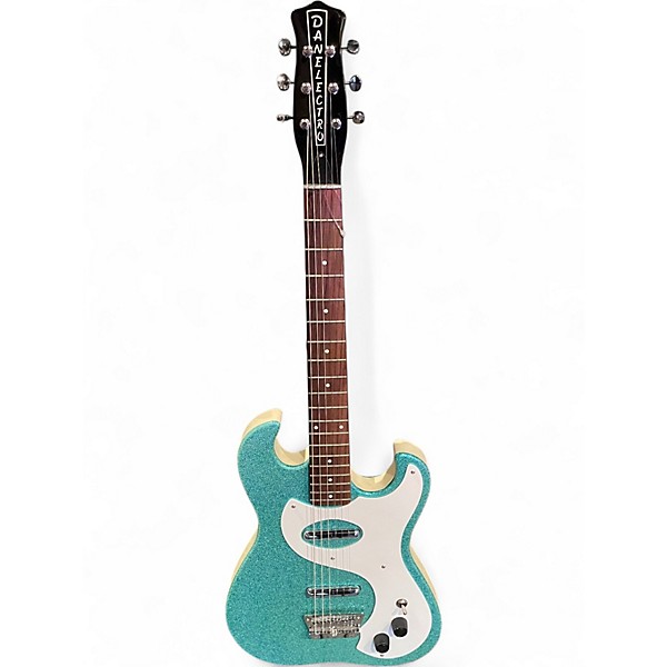 Used 2010s Danelectro 63 DANO DOUBLE CUTAWAY 2 PICKUP Silver Sparkle Solid Body Electric Guitar