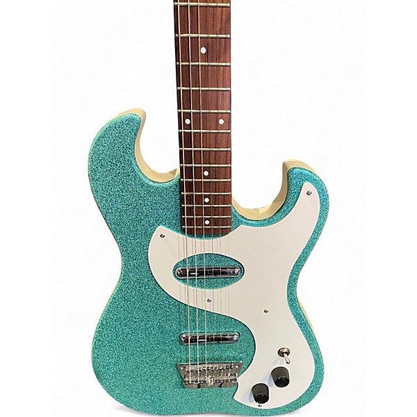 Used 2010s Danelectro 63 DANO DOUBLE CUTAWAY 2 PICKUP Silver Sparkle Solid Body Electric Guitar