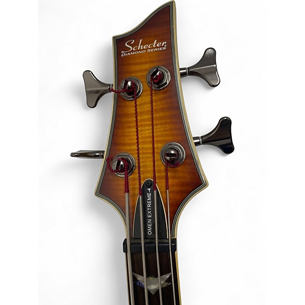 Used Schecter Guitar Research Omen Extreme 4 String Vintage Sunburst Electric Bass Guitar