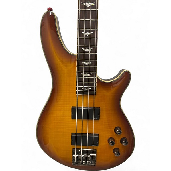 Used Schecter Guitar Research Omen Extreme 4 String Vintage Sunburst Electric Bass Guitar