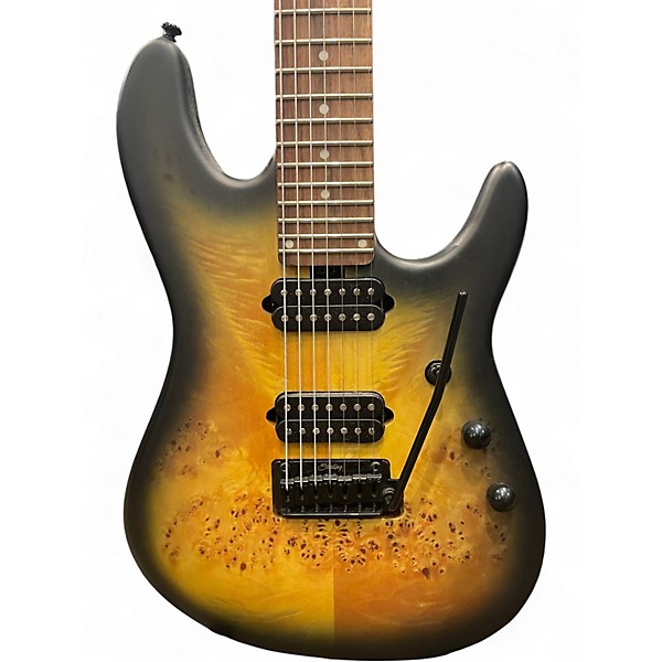 Used Sterling by Music Man Jason Richardson Signature Cutlass 7-string Natural Poplar Burl Burst Solid Body Electric Guitar