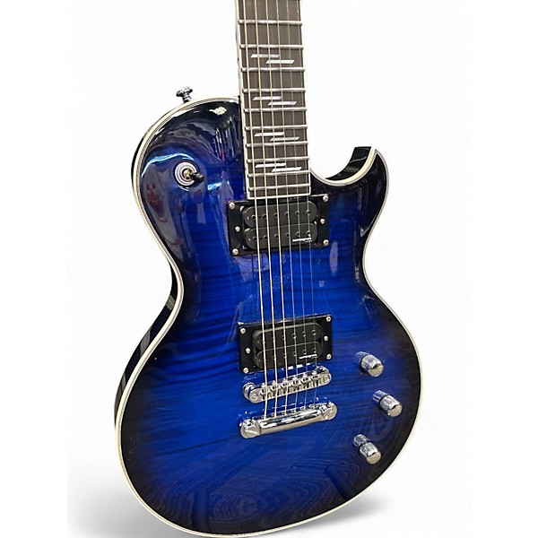 Used 2024 Schecter Guitar Research SOLO 2 SEE THRU BLUE BURST Solid Body Electric Guitar