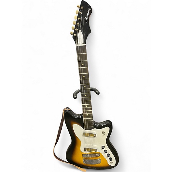 Vintage 1960s Harmony BOBCAT 2 Color Sunburst Solid Body Electric Guitar