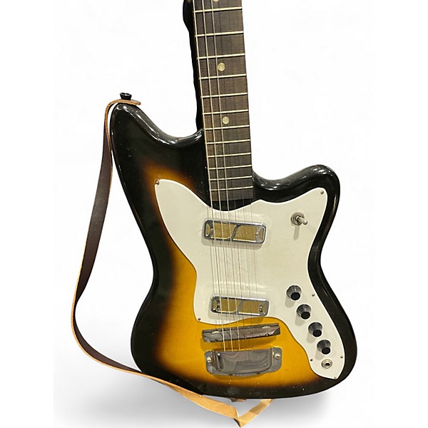 Vintage 1960s Harmony BOBCAT 2 Color Sunburst Solid Body Electric Guitar