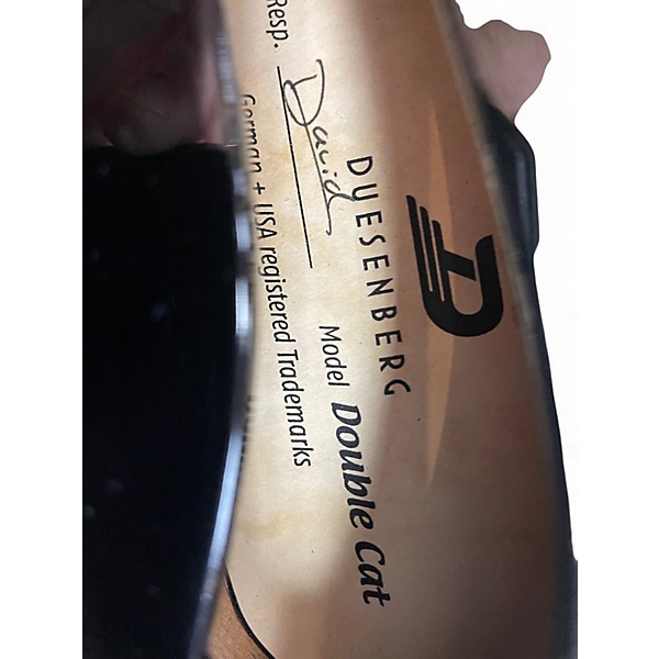 Used Duesenberg Double Cat Black Hollow Body Electric Guitar