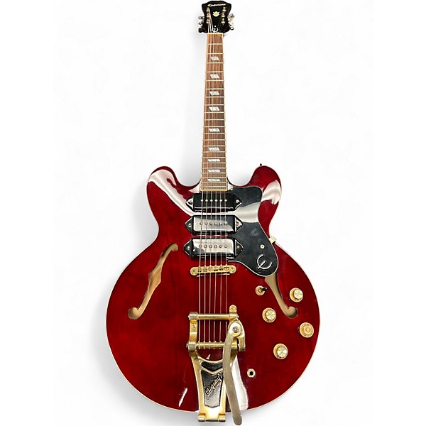 Used Epiphone RIVIERA P93 WR Wine Red Hollow Body Electric Guitar