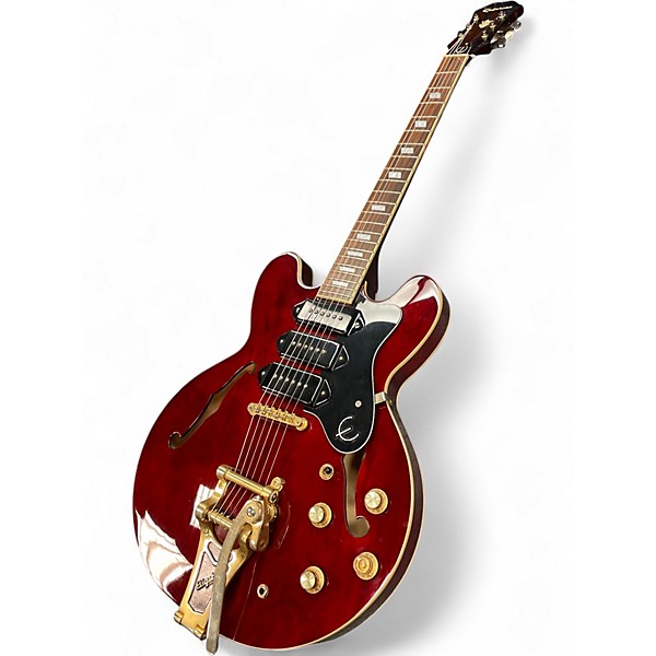 Used Epiphone RIVIERA P93 WR Wine Red Hollow Body Electric Guitar