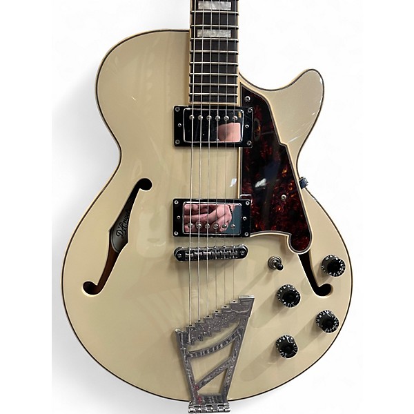 Used D'Angelico Premier Series DC Alpine White Hollow Body Electric Guitar