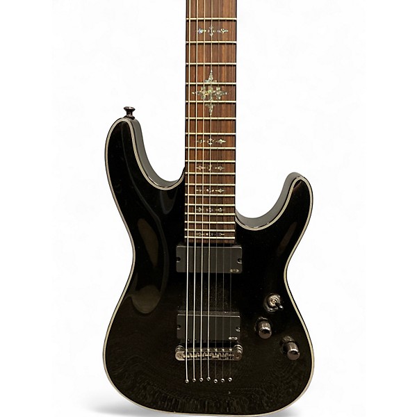 Used Schecter Guitar Research Damien Elite 7 black Solid Body Electric Guitar
