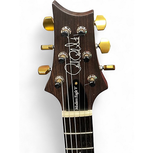 Used PRS WOOD LIBRARY MODERN EAGLE V Tiger Eye Solid Body Electric Guitar