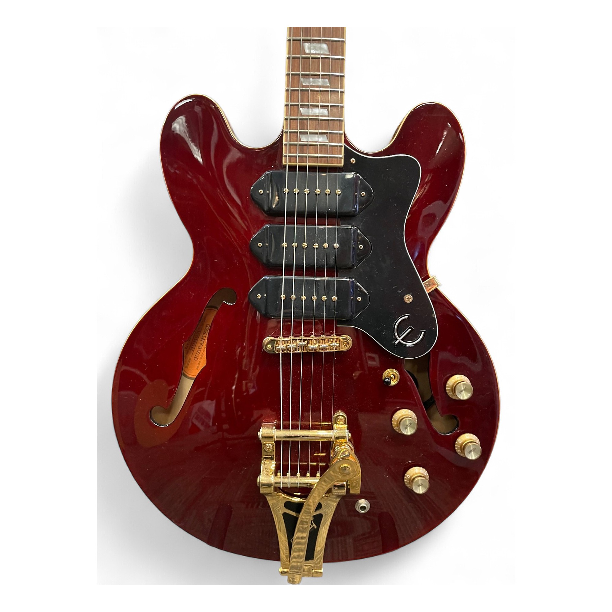 Used Epiphone Riviera P93 WR Wine Red Hollow Body Electric Guitar
