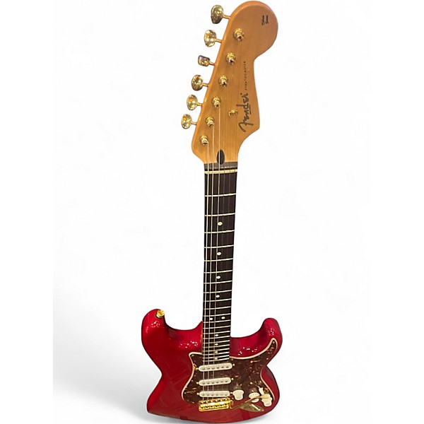 Used Fender Deluxe Stratocaster trans red Solid Body Electric Guitar