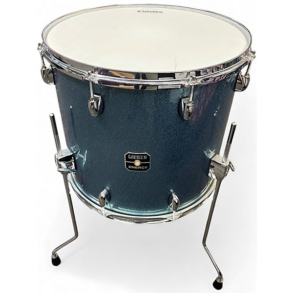 Used Gretsch Drums 4 Piece Energy Blue Sparkle Drum Kit