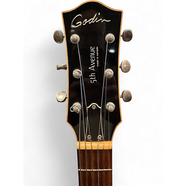 Used Godin 5th Avenue Kingpin P90 Black Hollow Body Electric Guitar