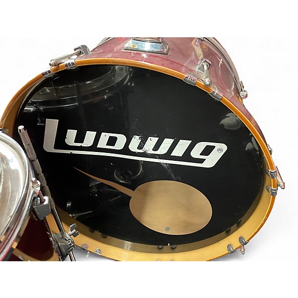 Used Ludwig 4 Piece rocker elite Wine Red Drum Kit