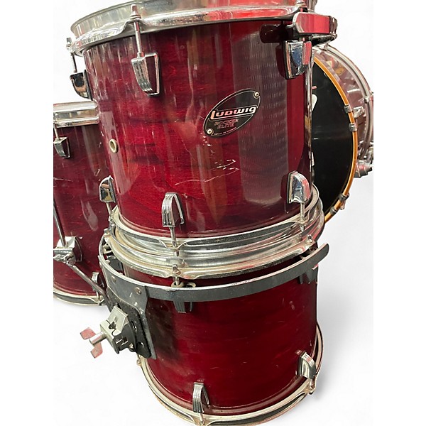 Used Ludwig 4 Piece rocker elite Wine Red Drum Kit