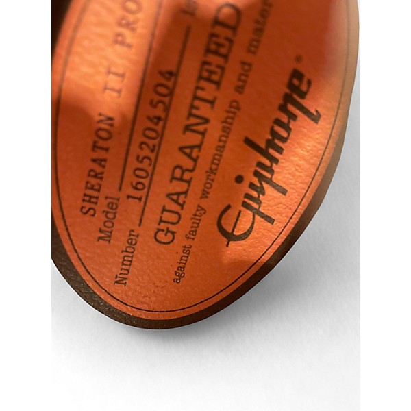 Used Epiphone Sheraton II Black Hollow Body Electric Guitar