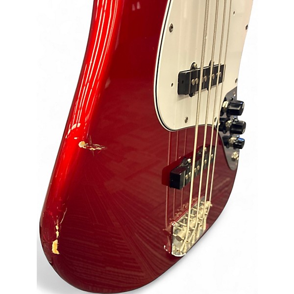 Used Fender JB 62 JAZZ BASS REISSUE Candy Apple Red Electric Bass Guitar