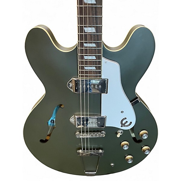 Used 2023 Epiphone Casino WORN OLIVE DRAB Hollow Body Electric Guitar
