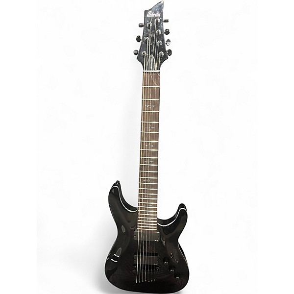 Used Schecter Guitar Research Hellraiser C7 7 String Trans Black Solid Body Electric Guitar