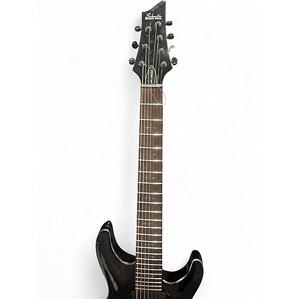 Used Schecter Guitar Research Hellraiser C7 7 String Trans Black Solid Body Electric Guitar