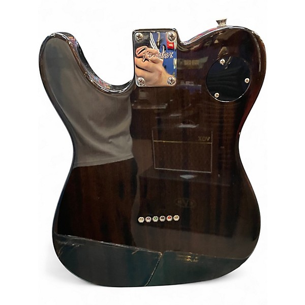 Used Fender Modern Player Telecaster Thinline Deluxe Trans Black Hollow Body Electric Guitar