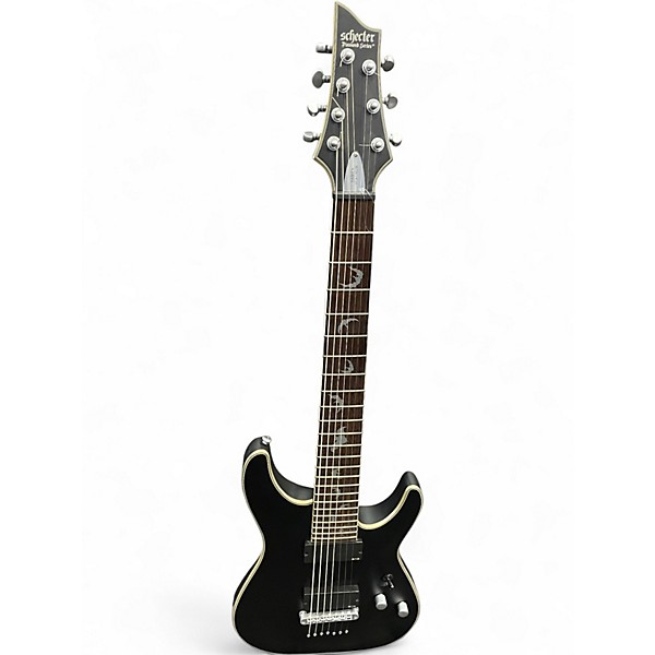 Used Schecter Guitar Research Damien 7 String Black Solid Body Electric Guitar