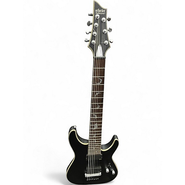 Used Schecter Guitar Research Damien 7 String Black Solid Body Electric Guitar