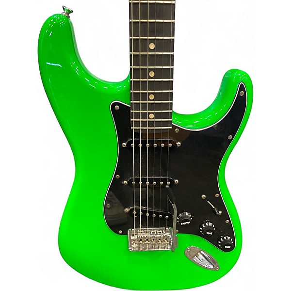 Used 2022 Fender Player Stratocaster Neon Green Solid Body Electric Guitar