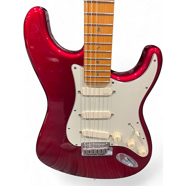 Used Fender American Deluxe Stratocaster Candy Apple Red Solid Body Electric Guitar