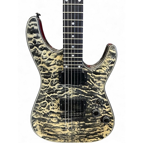 Used Schecter Guitar Research C1 Platinum Limited Edition Quilt Top SNOW LEOPARD Solid Body Electric Guitar