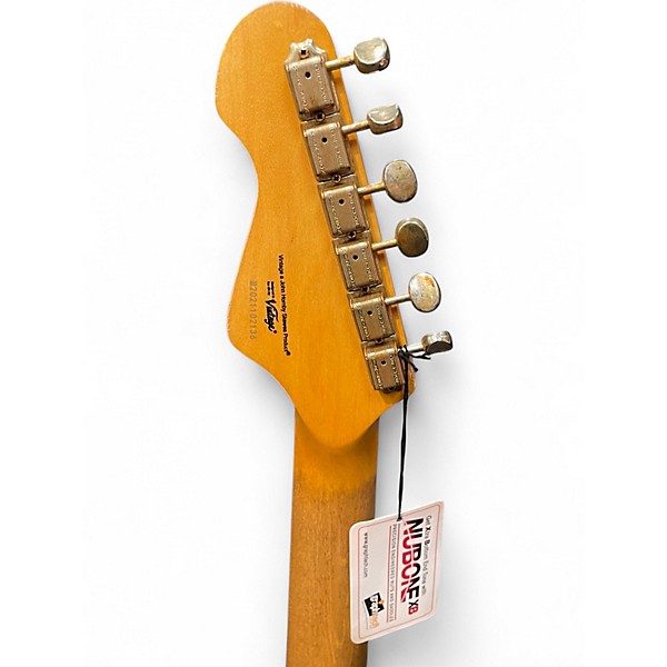 Used Vintage Icon series v6 Gun Hill Blue Solid Body Electric Guitar