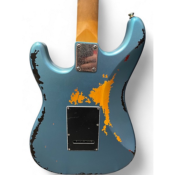 Used Vintage Icon series v6 Gun Hill Blue Solid Body Electric Guitar