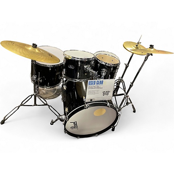 Used 2023 Pearl 7 Piece Roadshow 5-Piece Drum Set With Hardware JET BLACK Drum Kit
