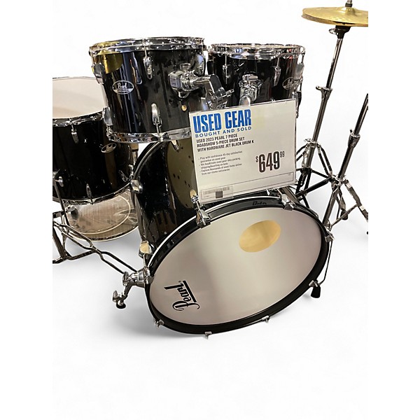 Used 2023 Pearl 7 Piece Roadshow 5-Piece Drum Set With Hardware JET BLACK Drum Kit