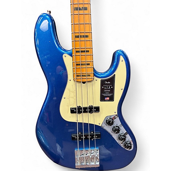 Used Fender American Ultra Jazz Bass COBRA BLUE Electric Bass Guitar