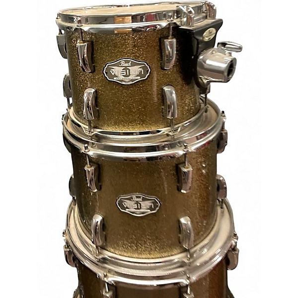 Used Pearl 5 Piece Vision Silver Sparkle Drum Kit