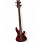 Used Schecter Guitar Research C4 Custom Trans Crimson Red Electric Bass Guitar thumbnail