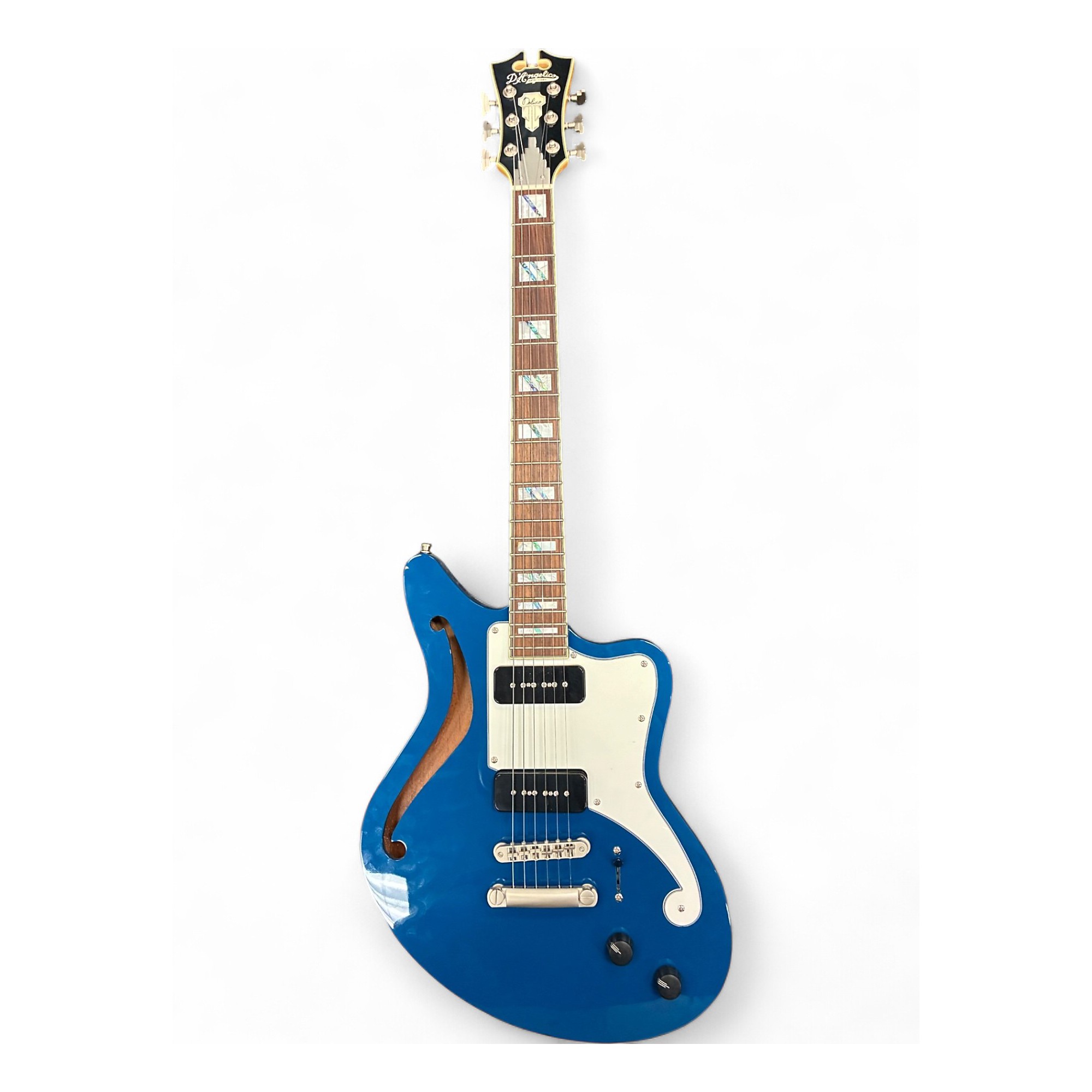 ギター AmeowBOSS Blues D Used D'Angelico Bedford SH Deluxe Blue Hollow Body Electric Guitar