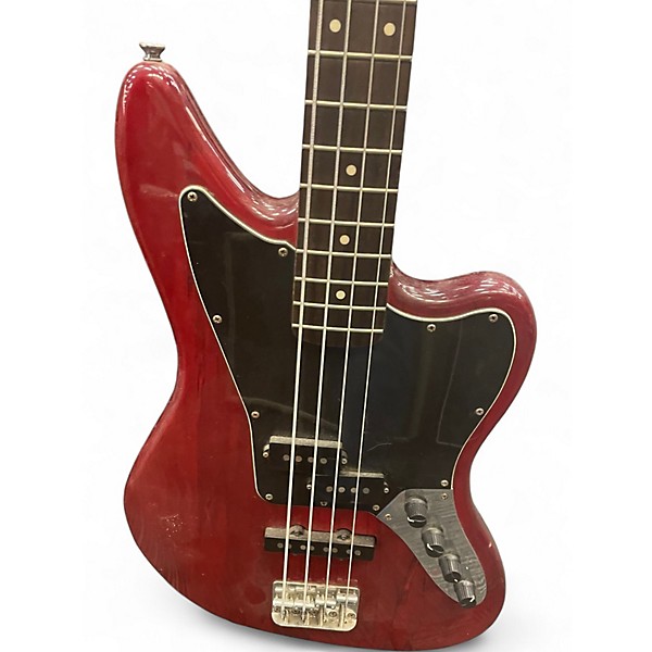 Used Squier Vintage Modified Jaguar Bass Candy Apple Red Electric Bass Guitar