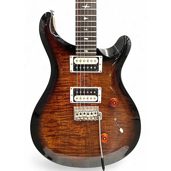 Used PRS SE Custom 24 Black and Gold Solid Body Electric Guitar