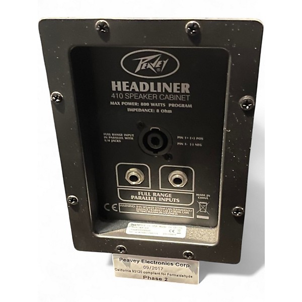 Used Peavey HEADLINER 410 4X12 Bass Cabinet