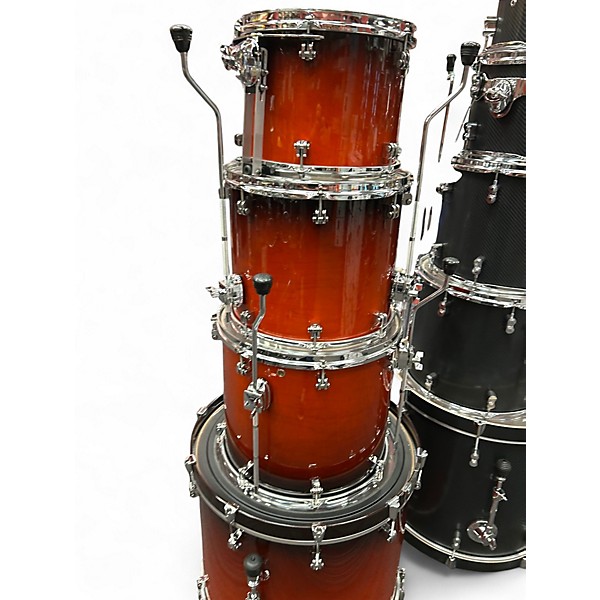 Used GMS 4 Piece 4 piece shell pack Red to Black Fade Drum Kit
