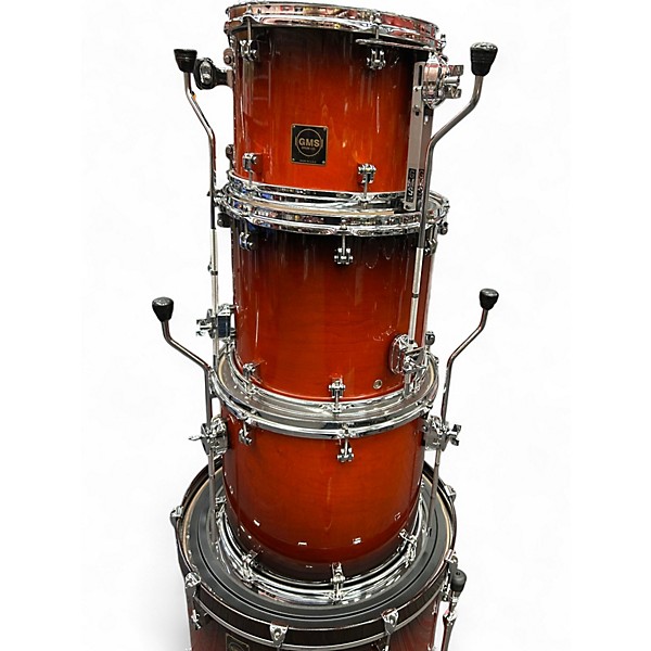 Used GMS 4 Piece 4 piece shell pack Red to Black Fade Drum Kit