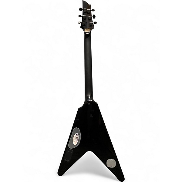 Used Schecter Guitar Research V-1 Przym Palladium Metal Top Black Solid Body Electric Guitar