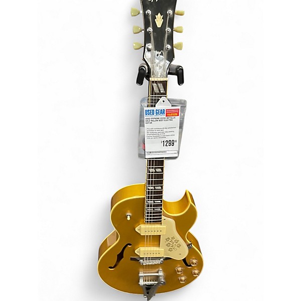 Used Epiphone ES295 Metallic Gold Hollow Body Electric Guitar