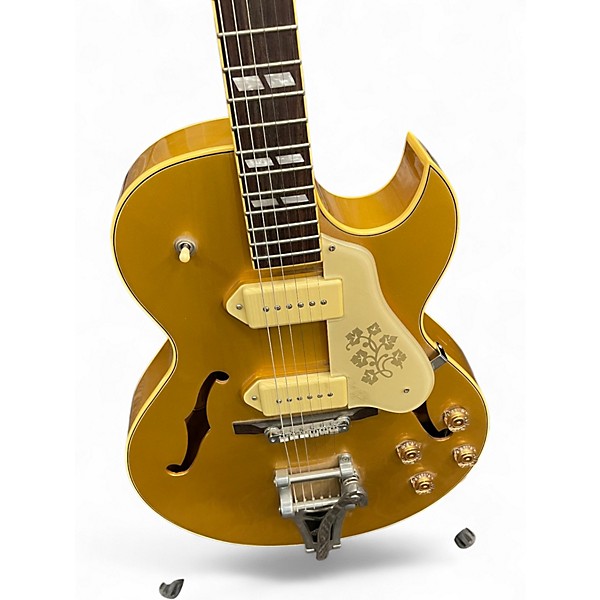 Used Epiphone ES295 Metallic Gold Hollow Body Electric Guitar