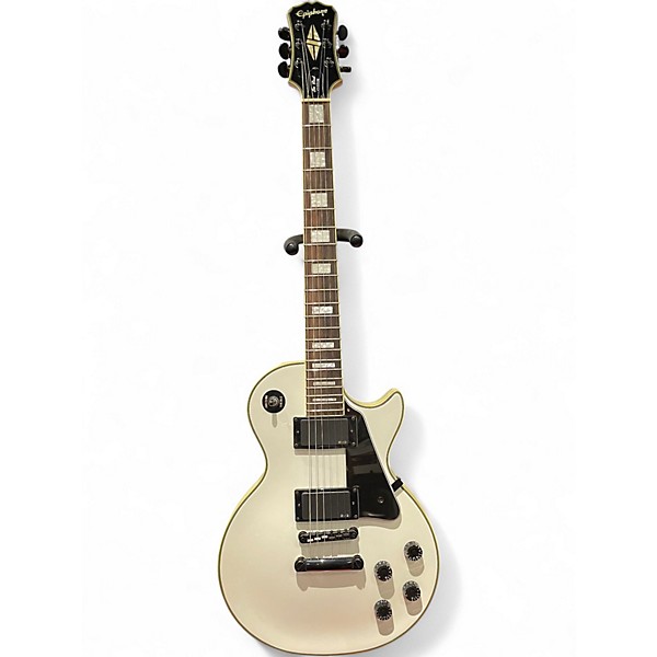 Used Epiphone Les Paul Custom Alpine White Solid Body Electric Guitar